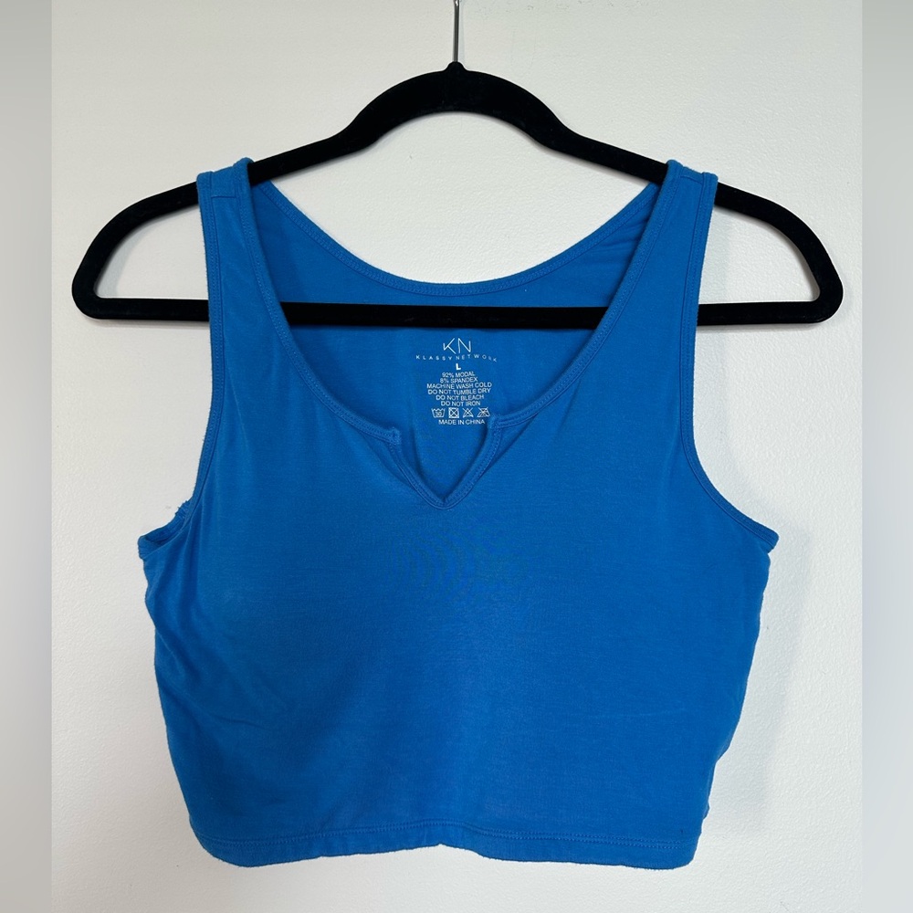 Klassy Network Blue Brami V-Neck Padded Crop Top